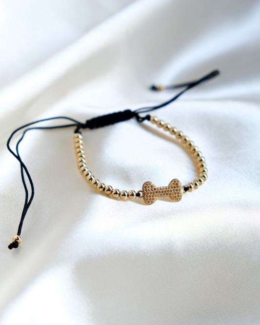 Harper Gold Beads Dog Bone Bracelet