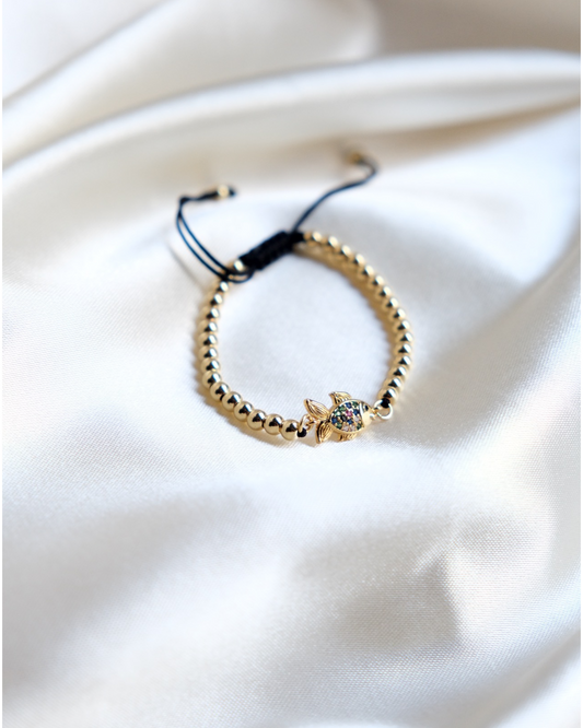 Harper Gold Bead Fish Bracelet
