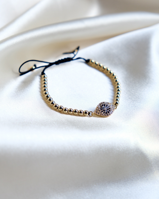 Harper Gold Bead Protection Evil Eye Charm