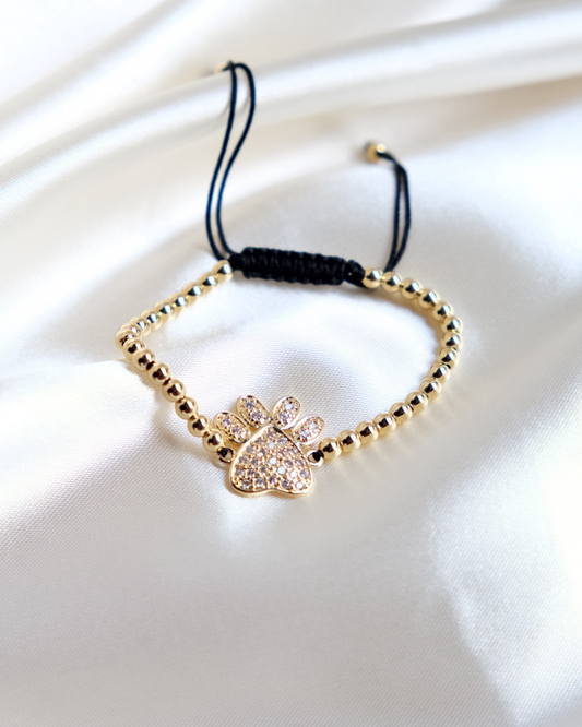 Harper Gold Bead Paw Bracelet