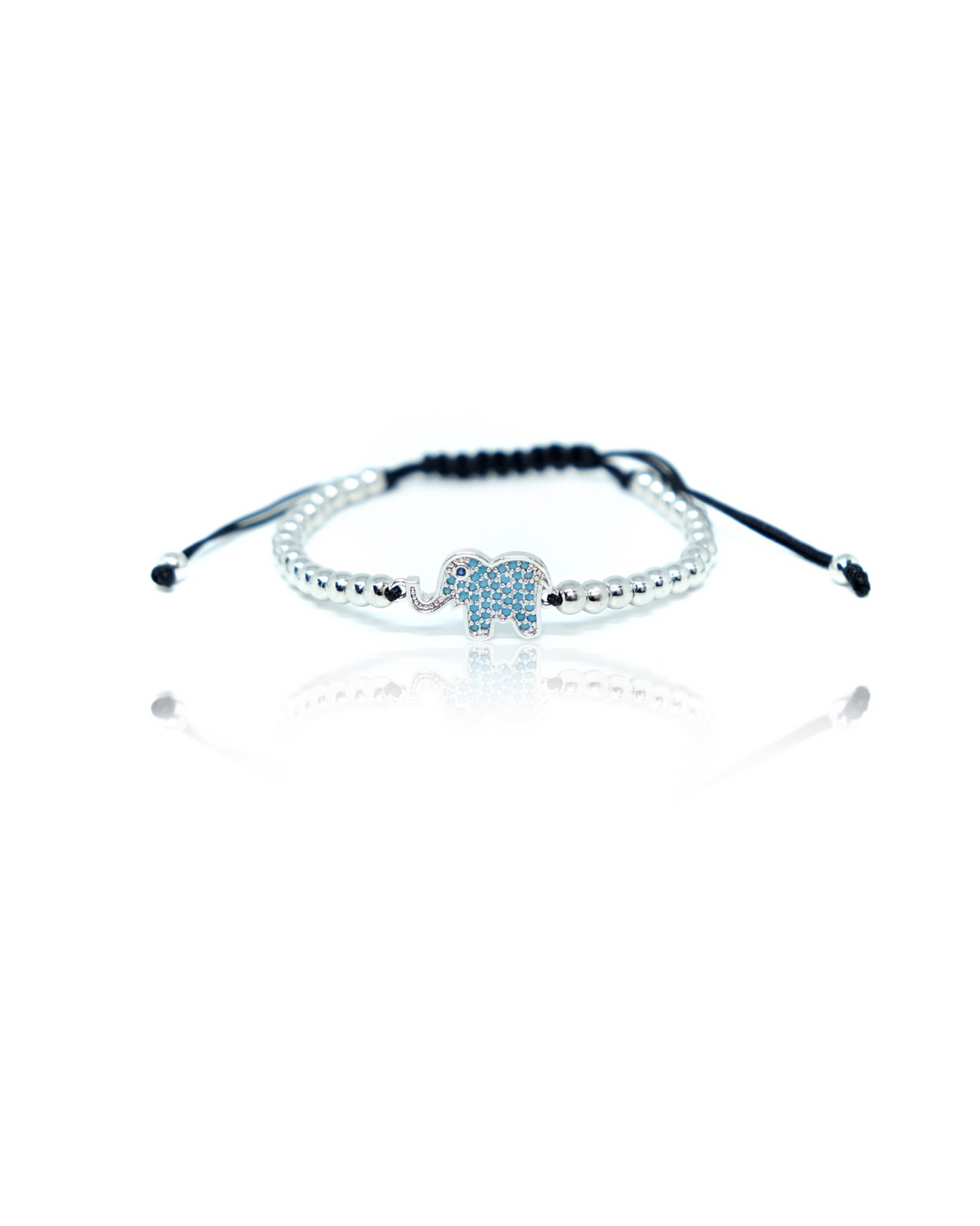 Harper Silver Bead Elephant Bracelet