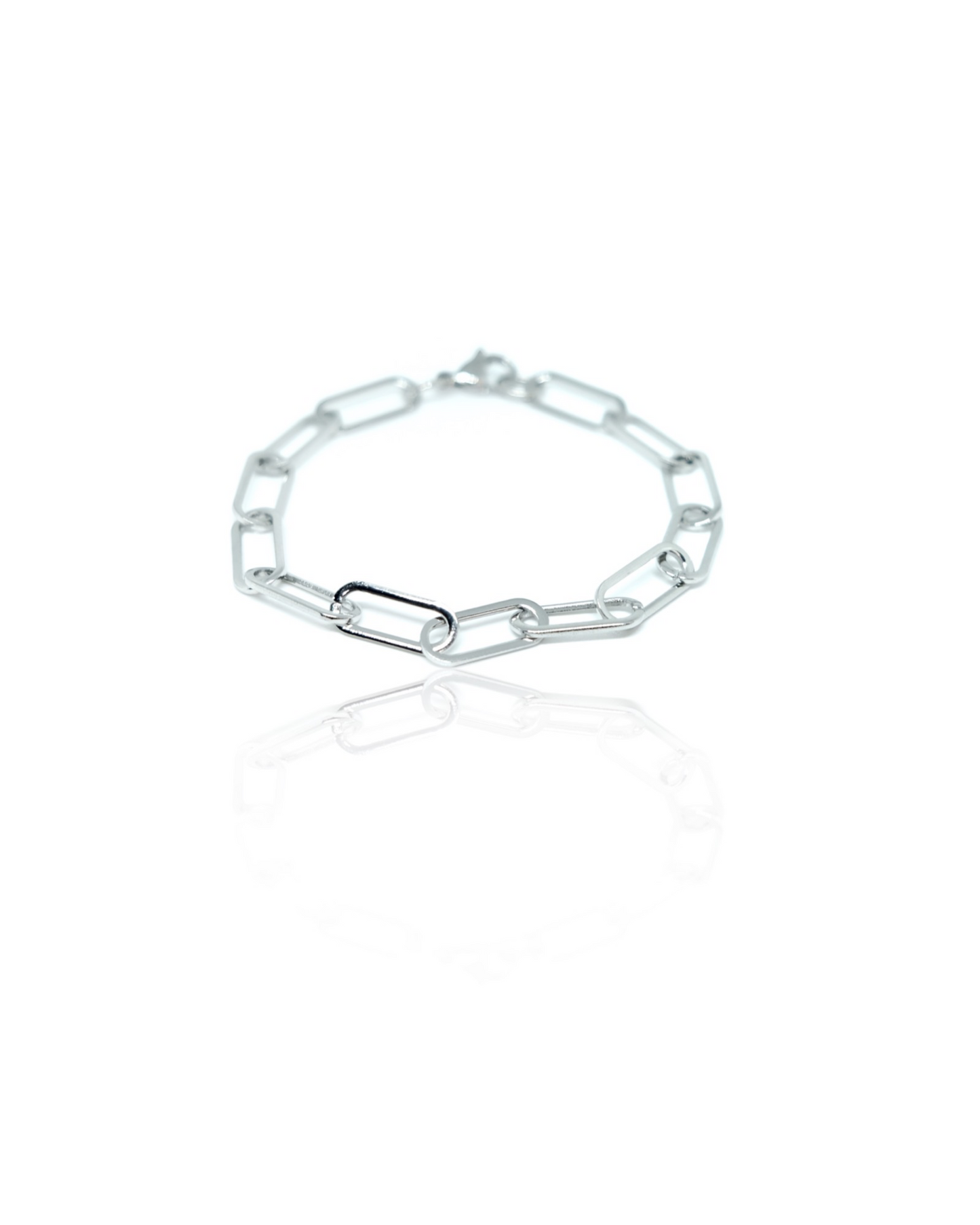 Double Carabiner Silver Bracelet