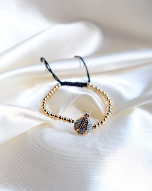 Harper Gold Bead Bug Bracelet