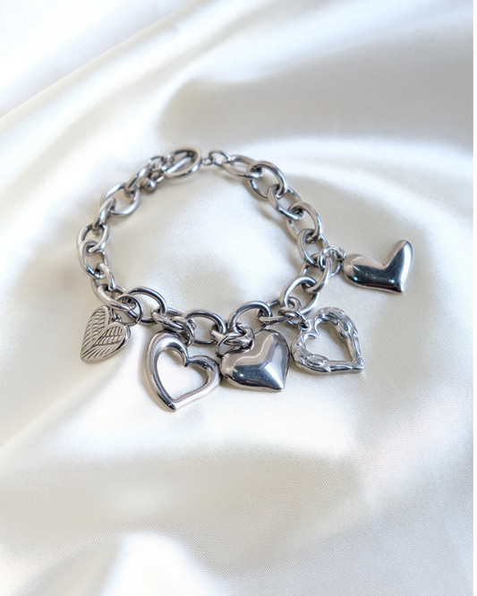 Silver Heart Charm Bracelet