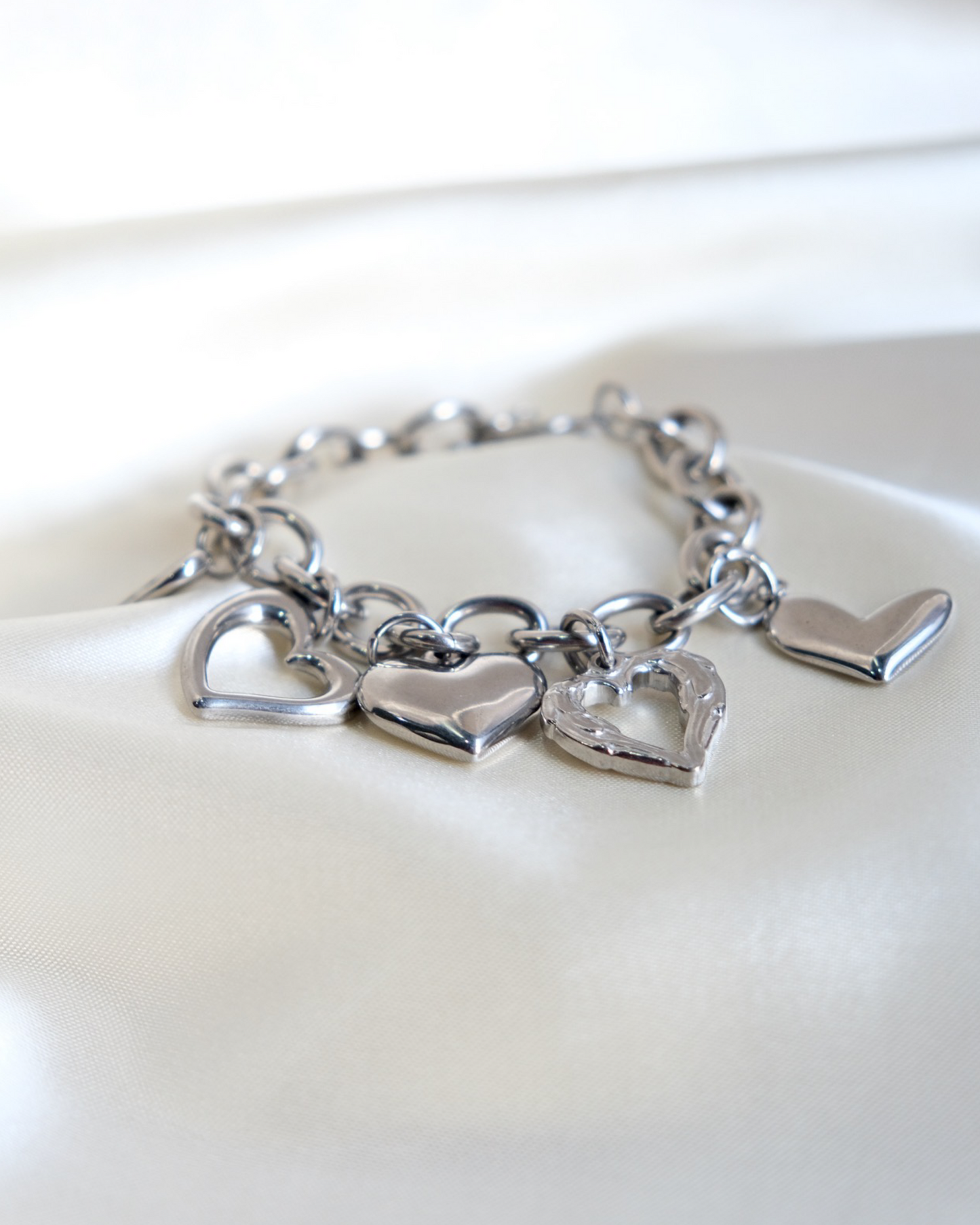 Silver Heart Charm Bracelet