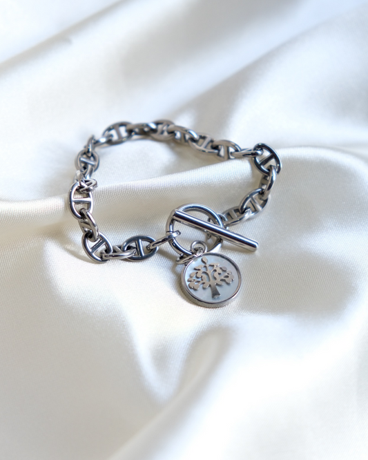 Tree of Life Silver Charm Bracelet