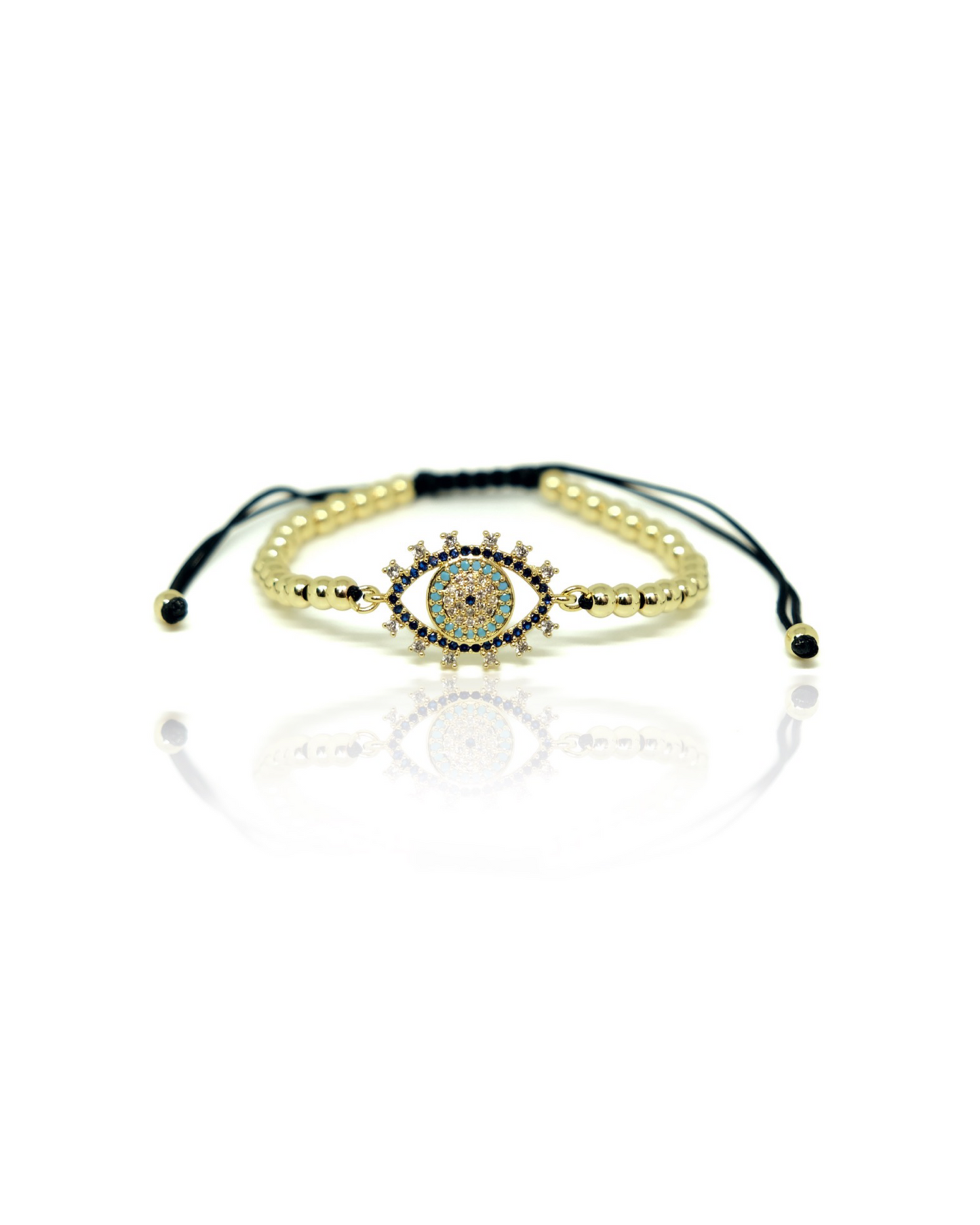 Harper Gold Bead Evil Eye Charm