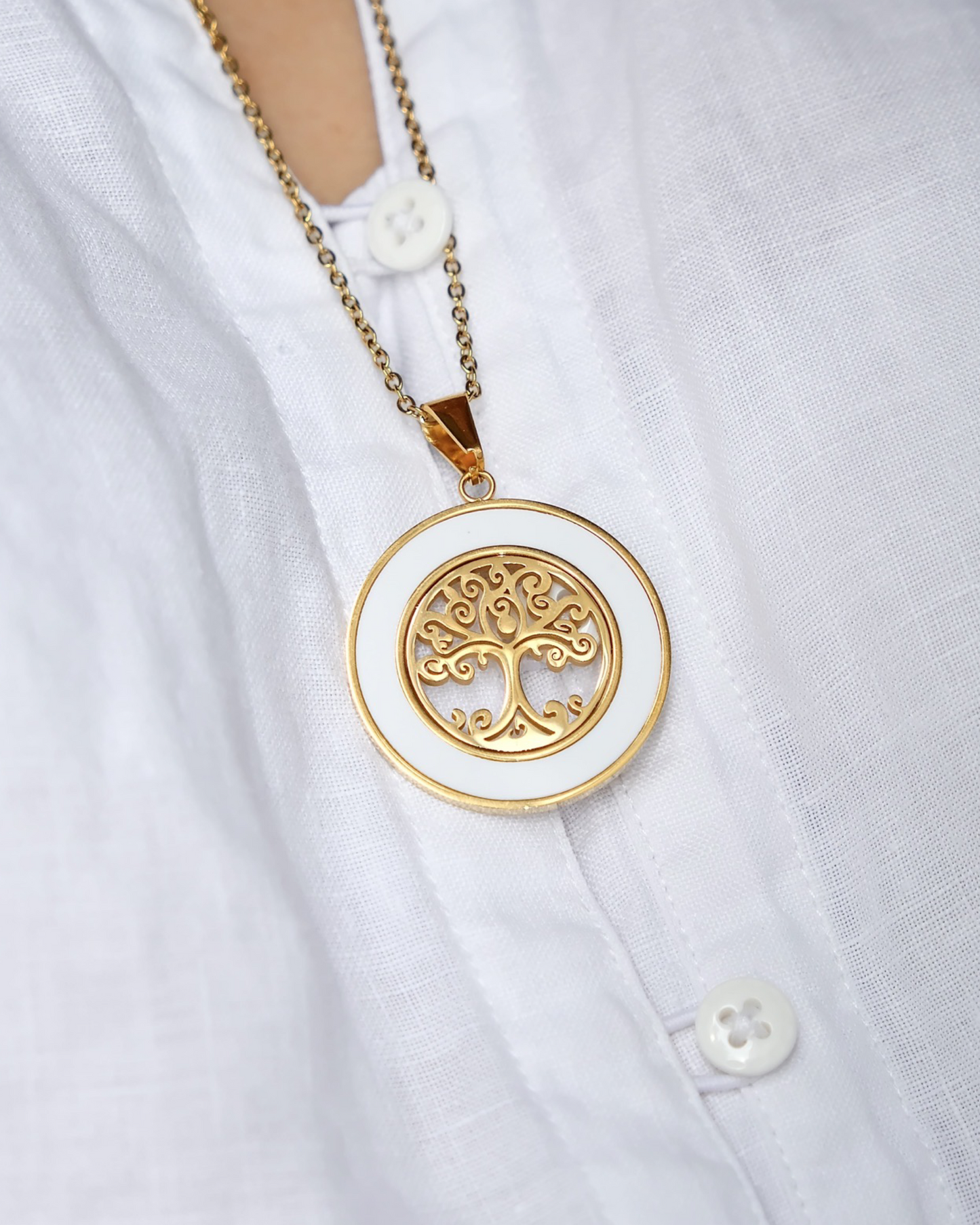 Capiz Tree of Life Necklace