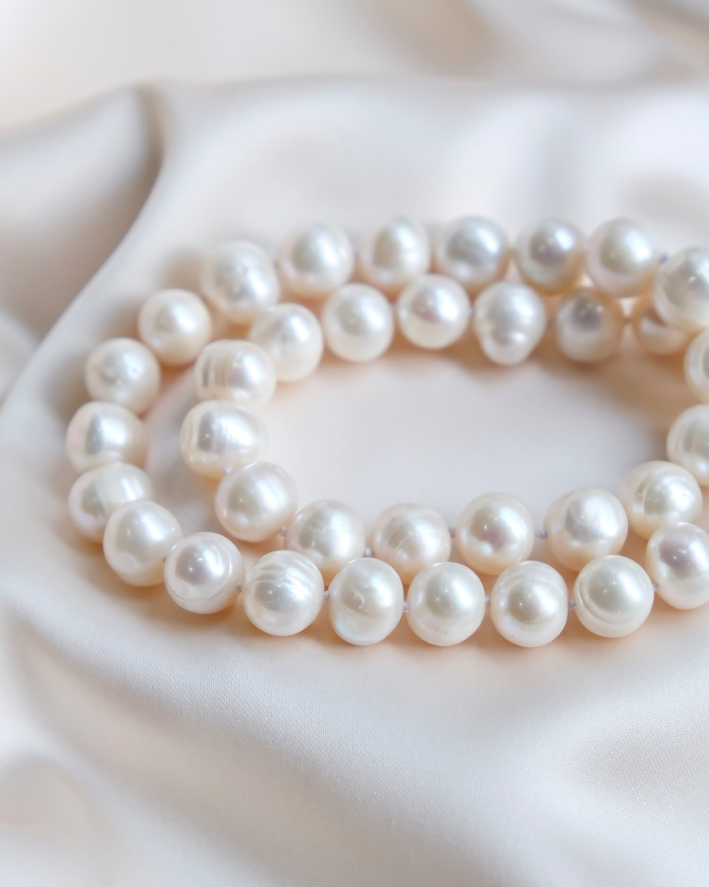 Big Freshwater Pearl Necklace with Puff Heart