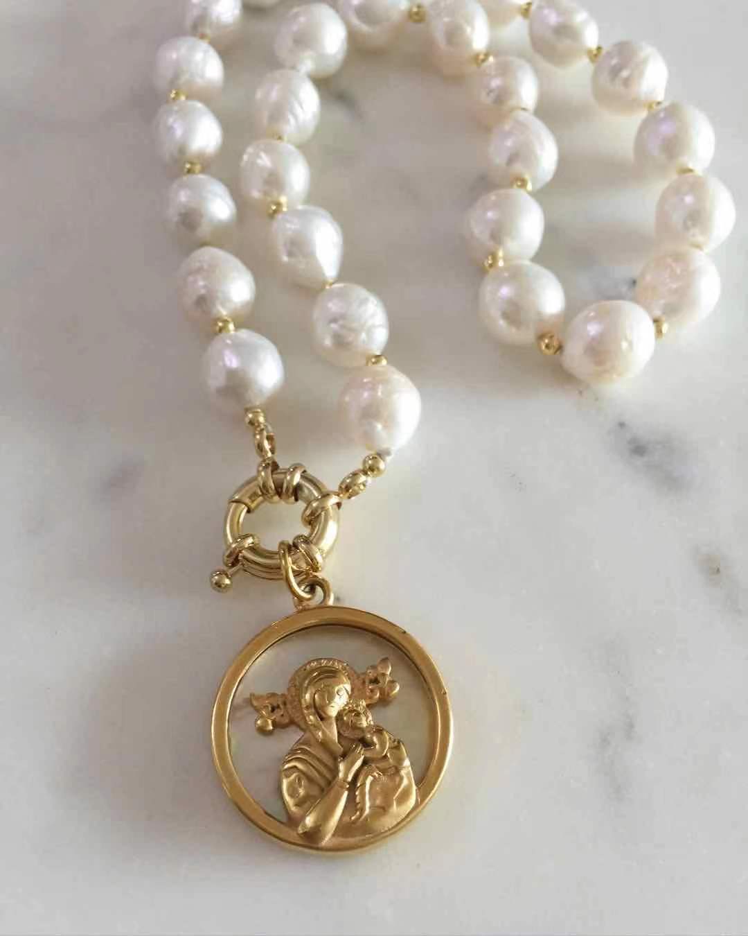 Our Lady of Perpetual Help Baroque Pearl Necklace