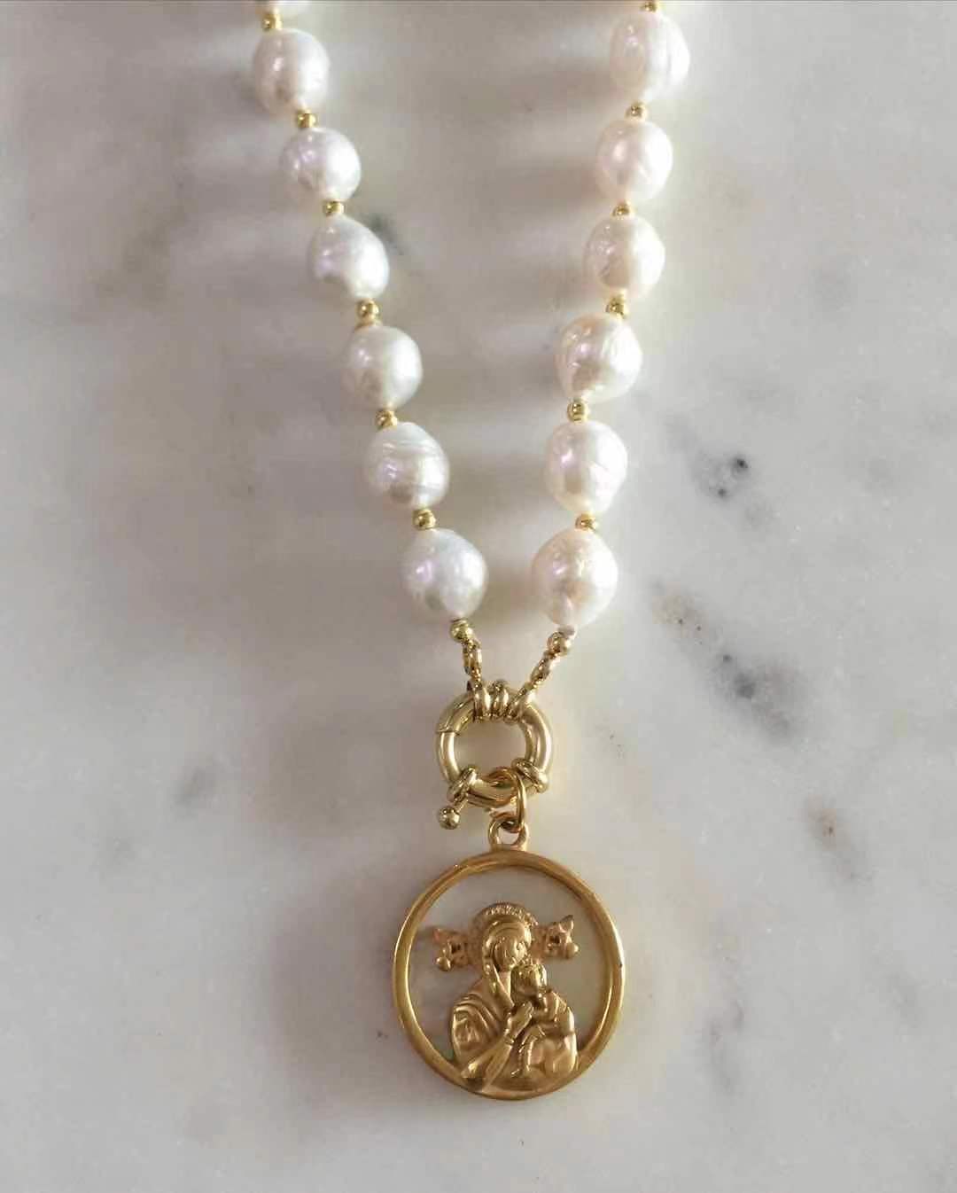 Our Lady of Perpetual Help Baroque Pearl Necklace