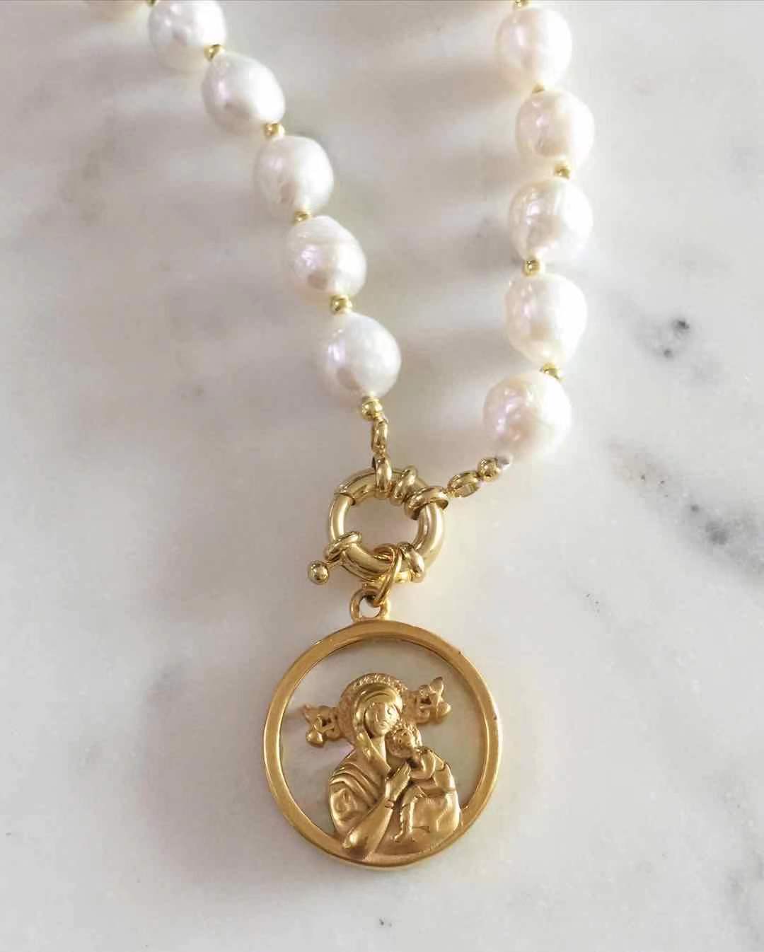 Our Lady of Perpetual Help Baroque Pearl Necklace