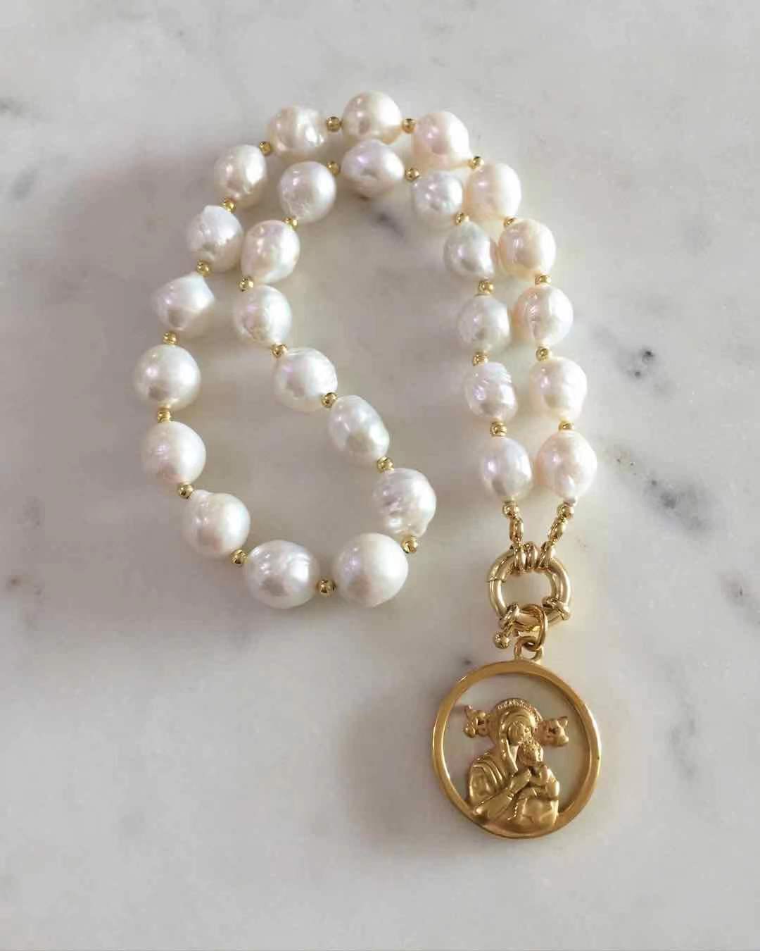 Our Lady of Perpetual Help Baroque Pearl Necklace