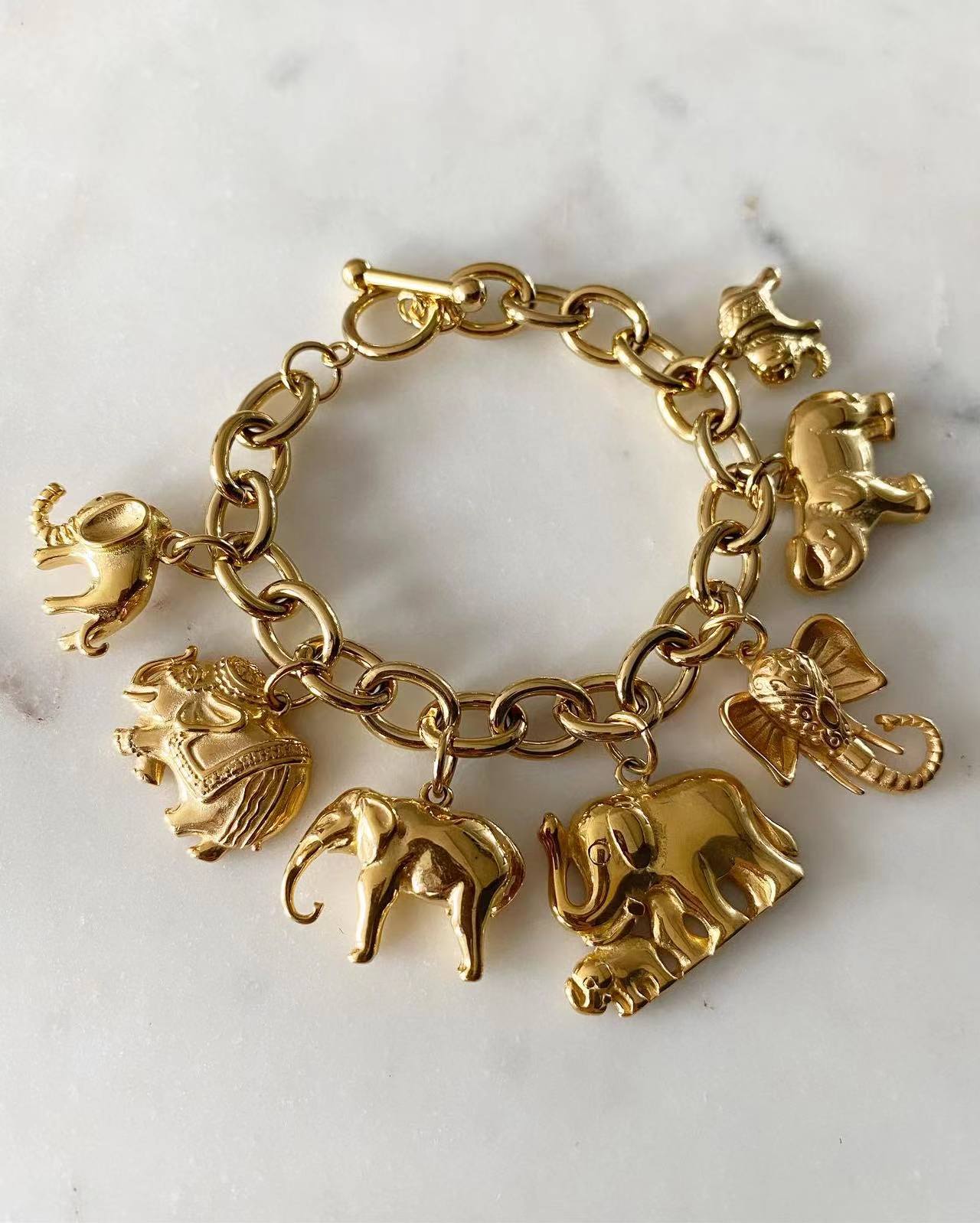 Lucky 7 Elephant Charm Bracelet