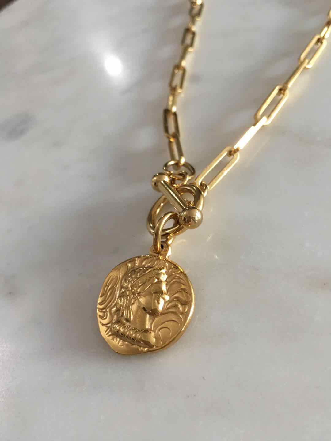Shiloh chain with coin medallion charm