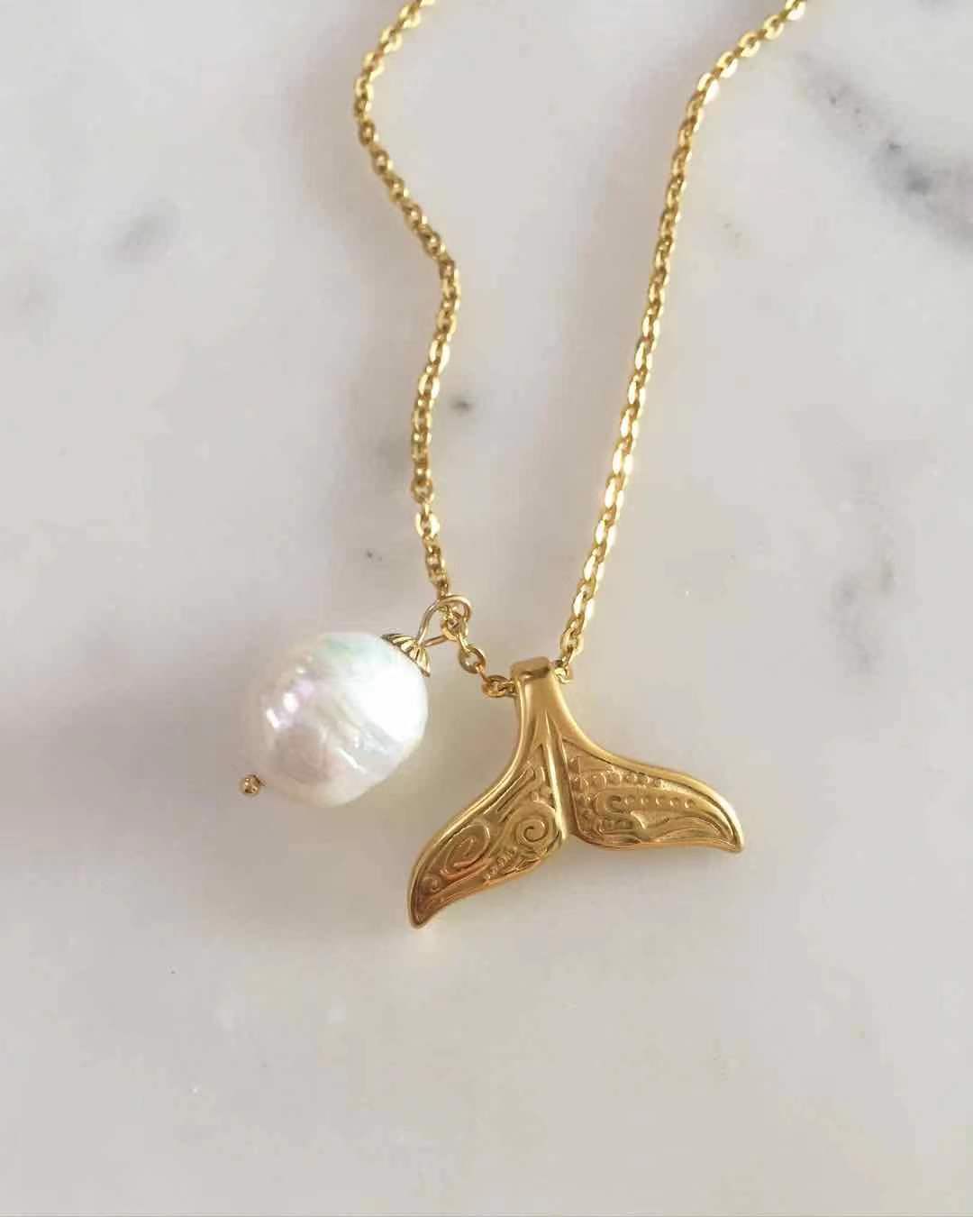 Mermaid + Pearl Necklace