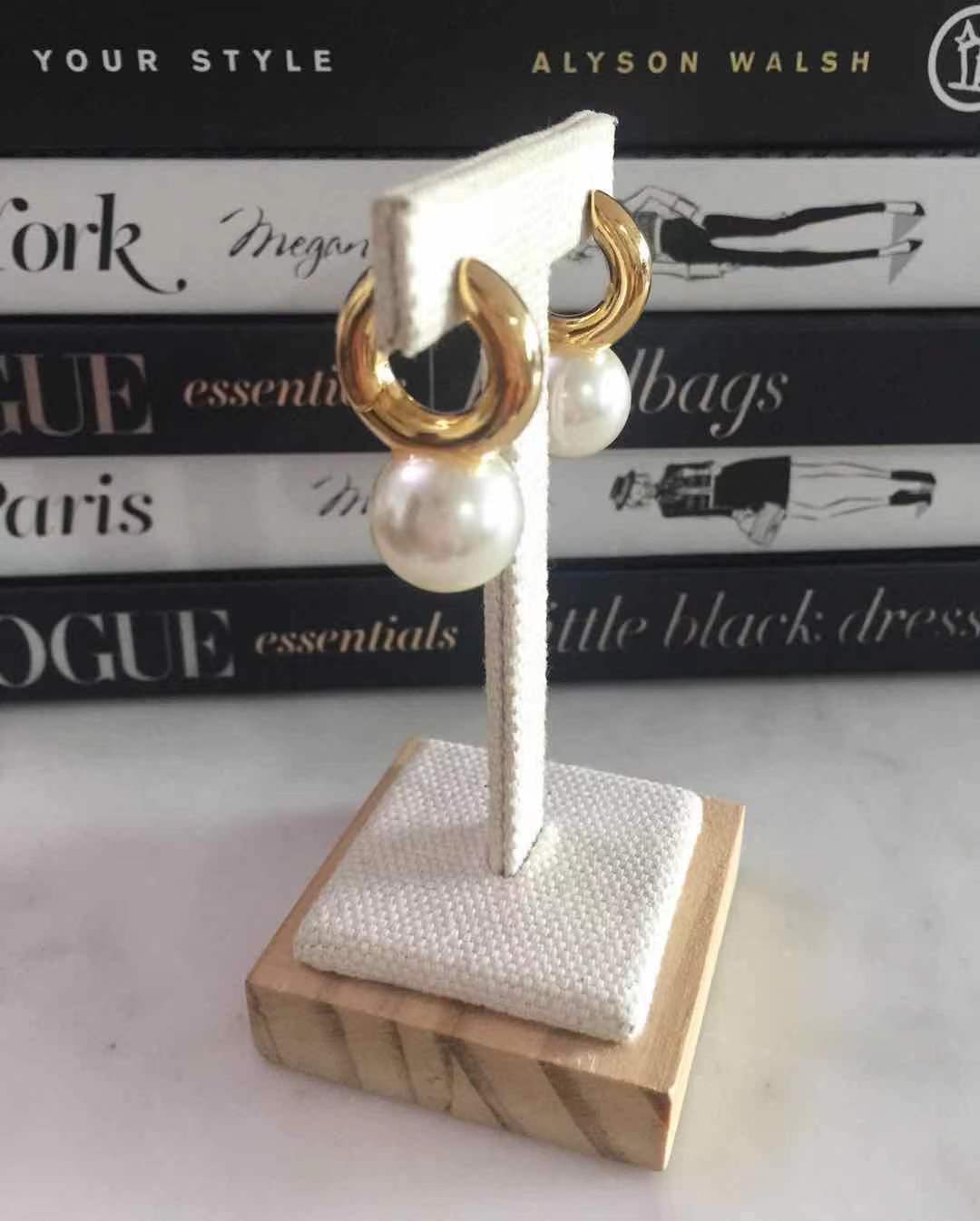 Emma Hoop Pearl Earrings