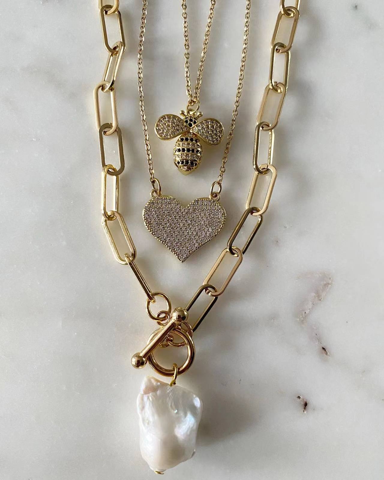 I Love Bee You Necklace Set