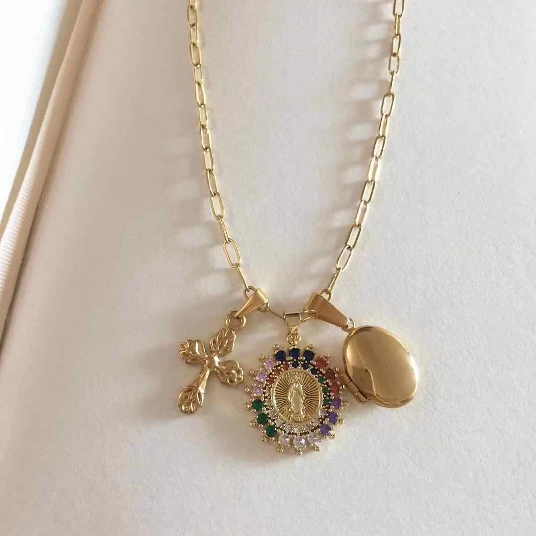 Trio Faith Necklace (Multi-color stone)