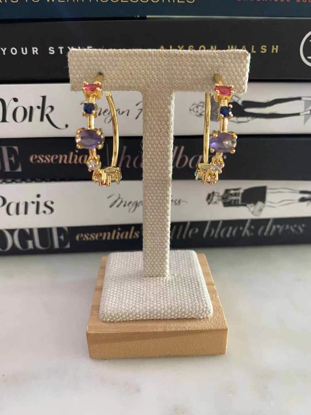 Martina Gemstones Hoop Earrings