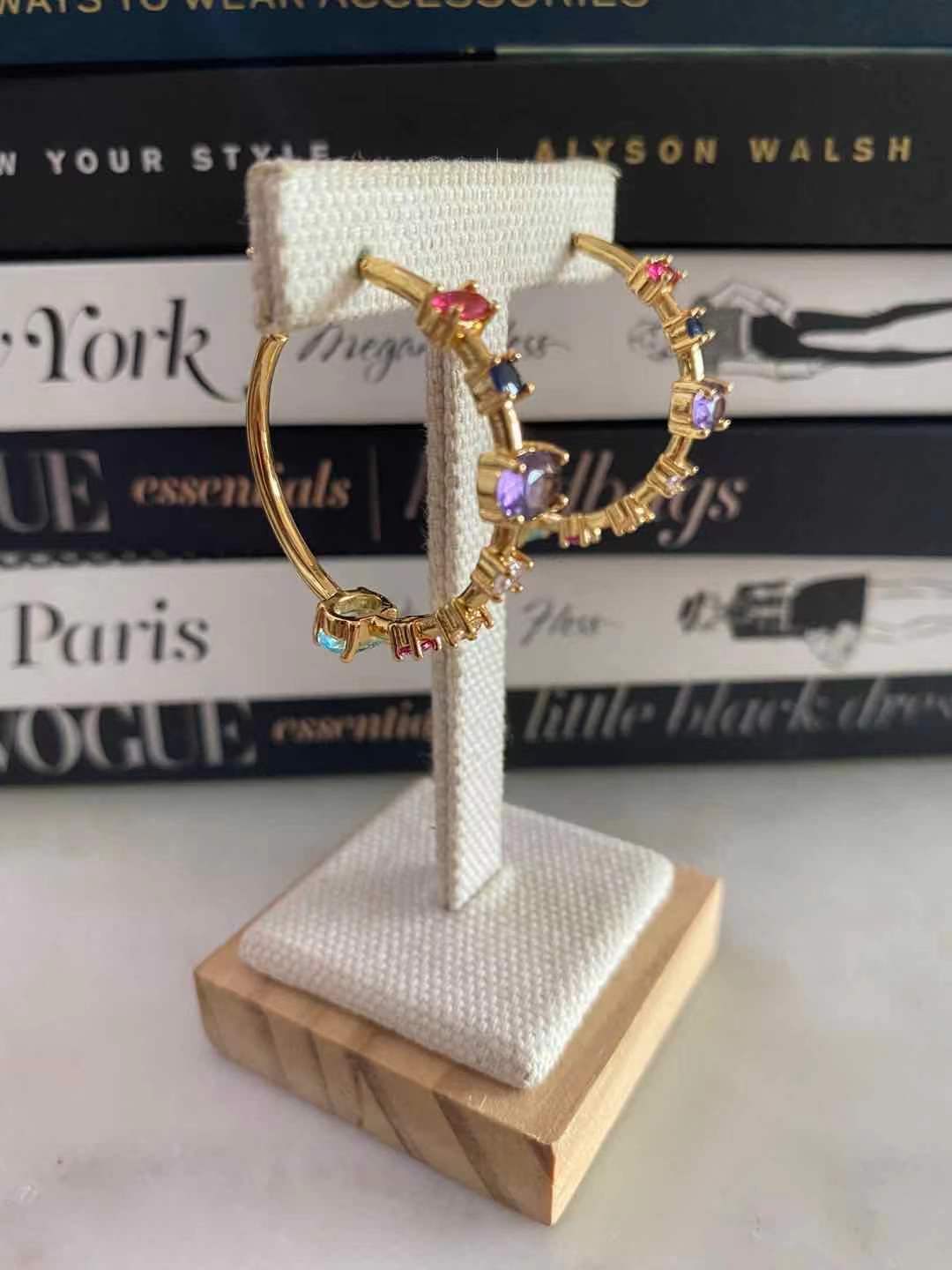 Martina Gemstones Hoop Earrings