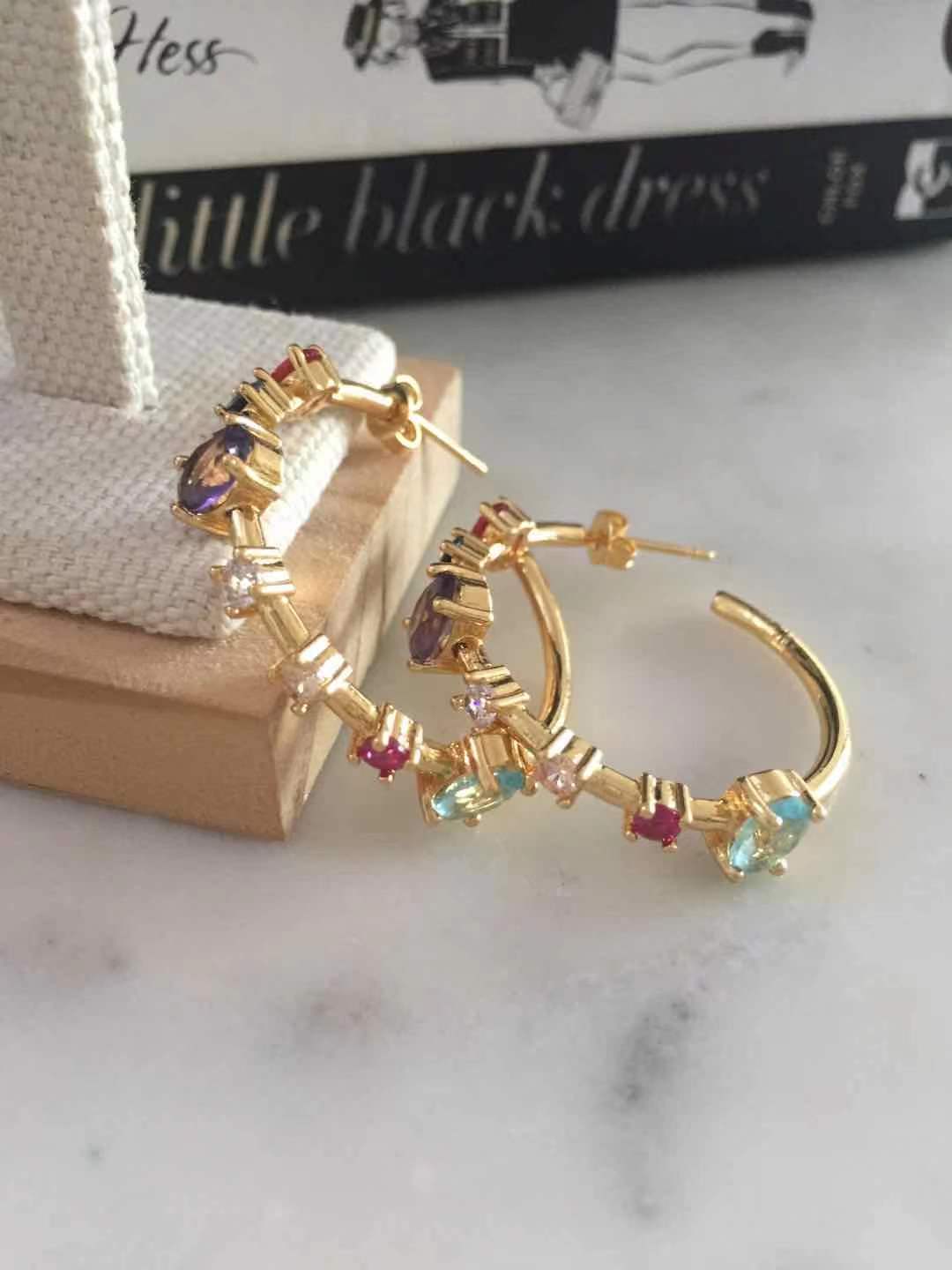 Martina Gemstones Hoop Earrings