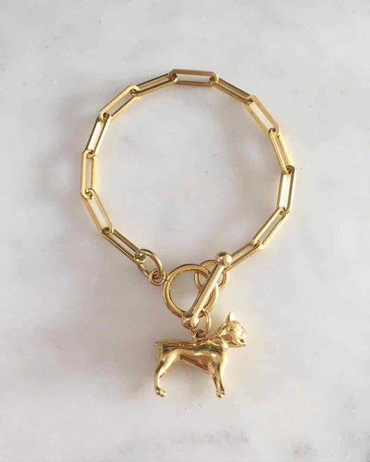 Dog obessesed toggle lock bracelet