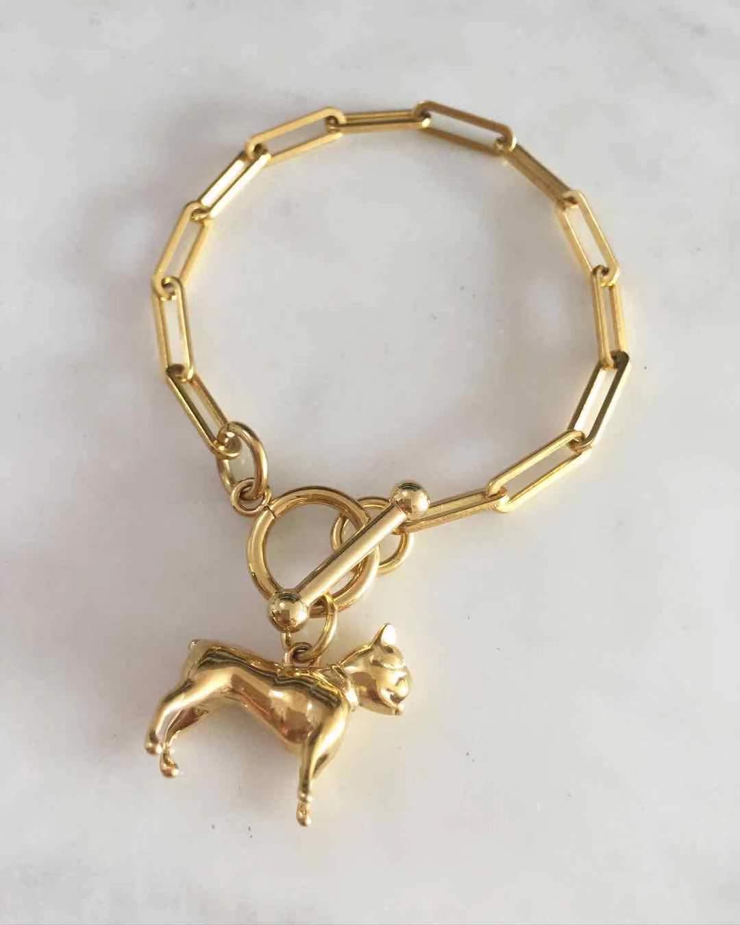 Dog obessesed toggle lock bracelet