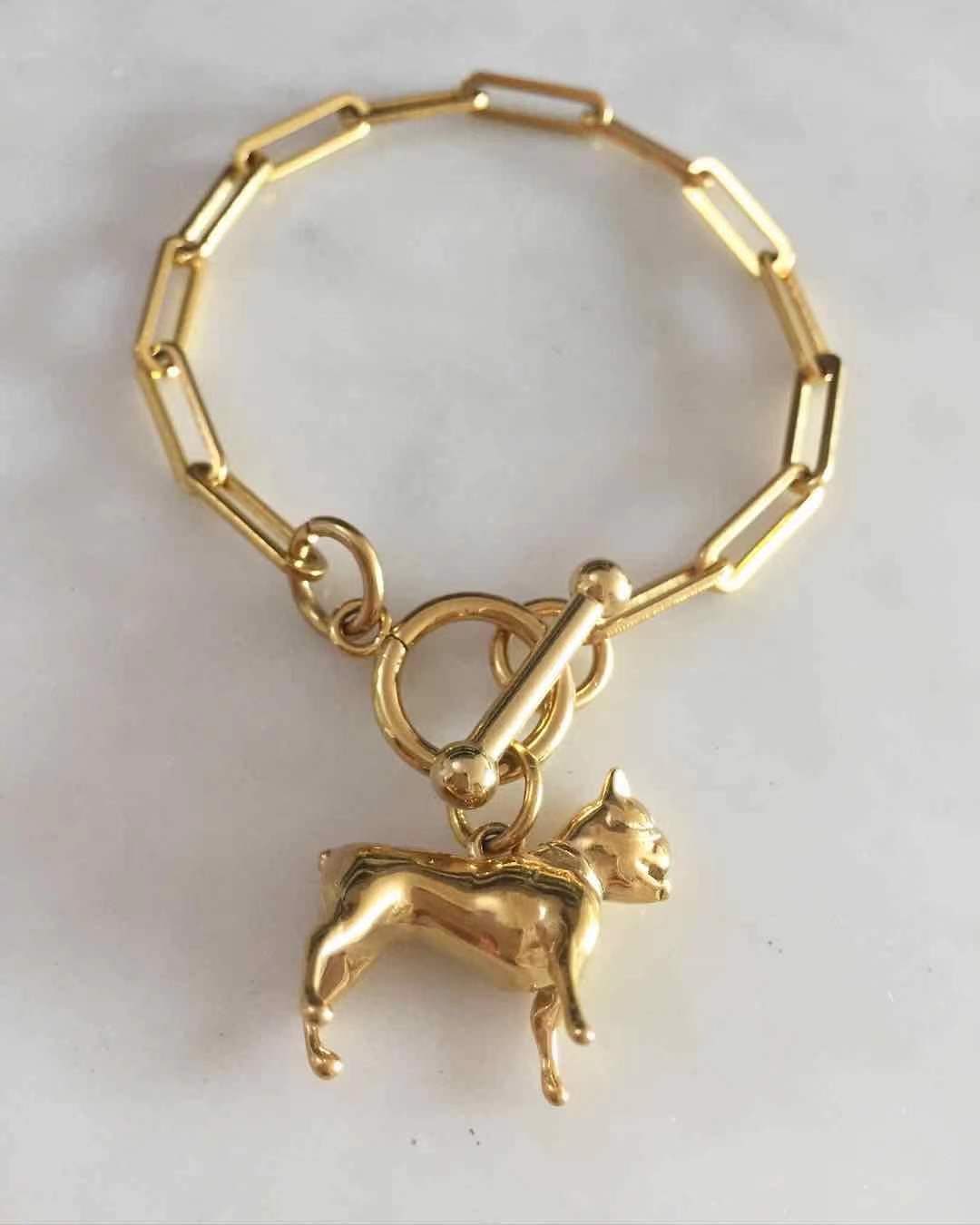 Dog obessesed toggle lock bracelet