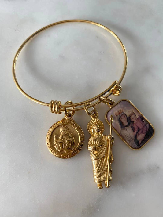 St. Peregrine • St. Jude • Mt. Carmel Faith Bangle