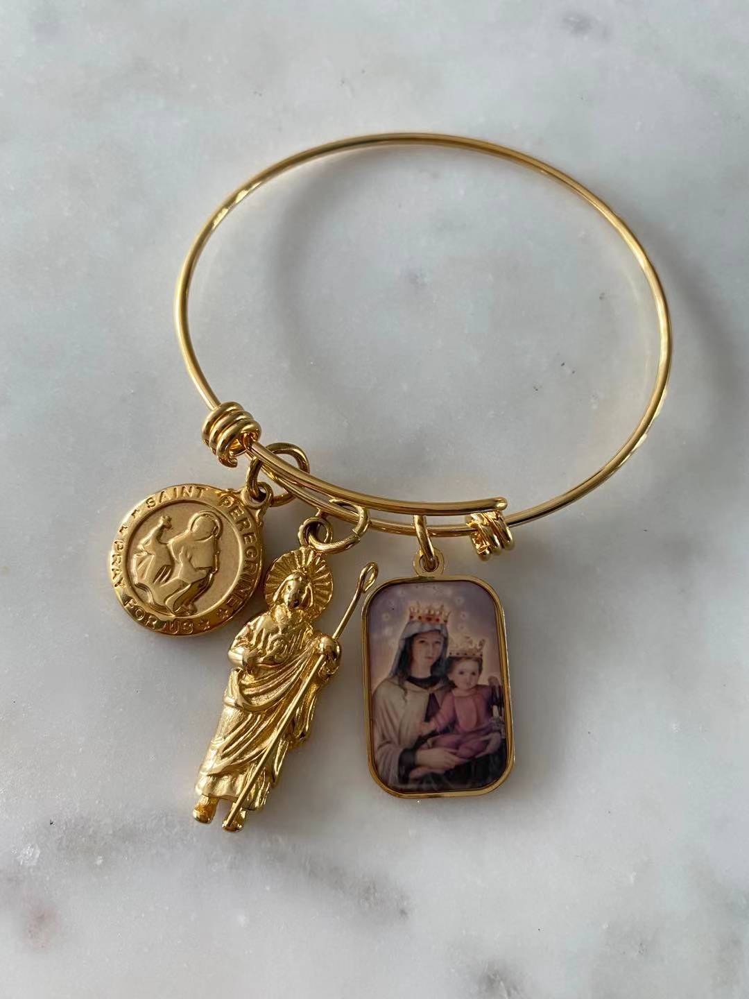 St. Peregrine • St. Jude • Mt. Carmel Faith Bangle