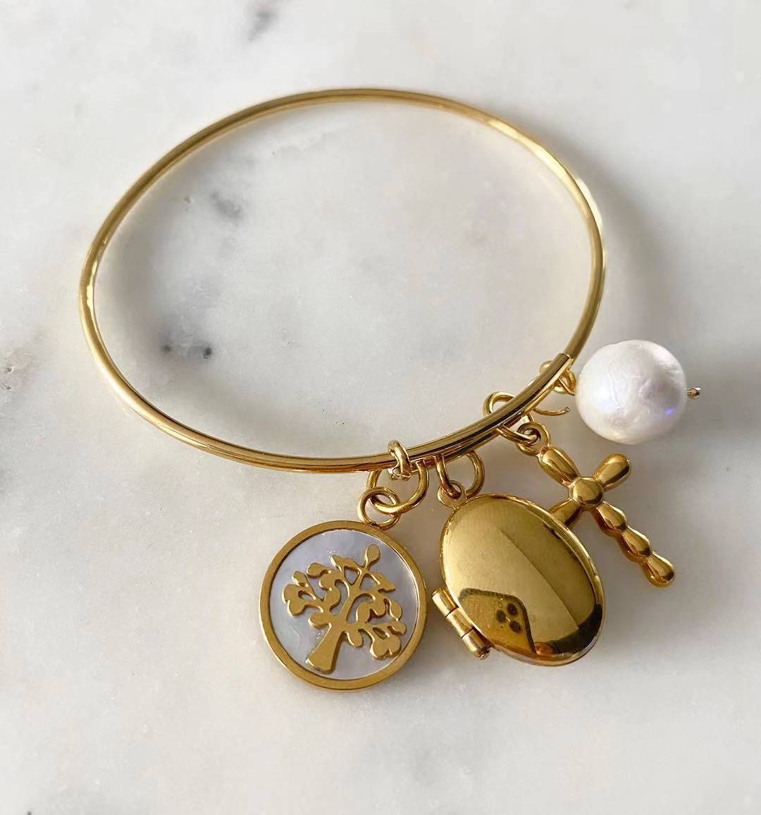 Tree of Life • Scapular Locket • Cross • Freshwater Pearl Bangle