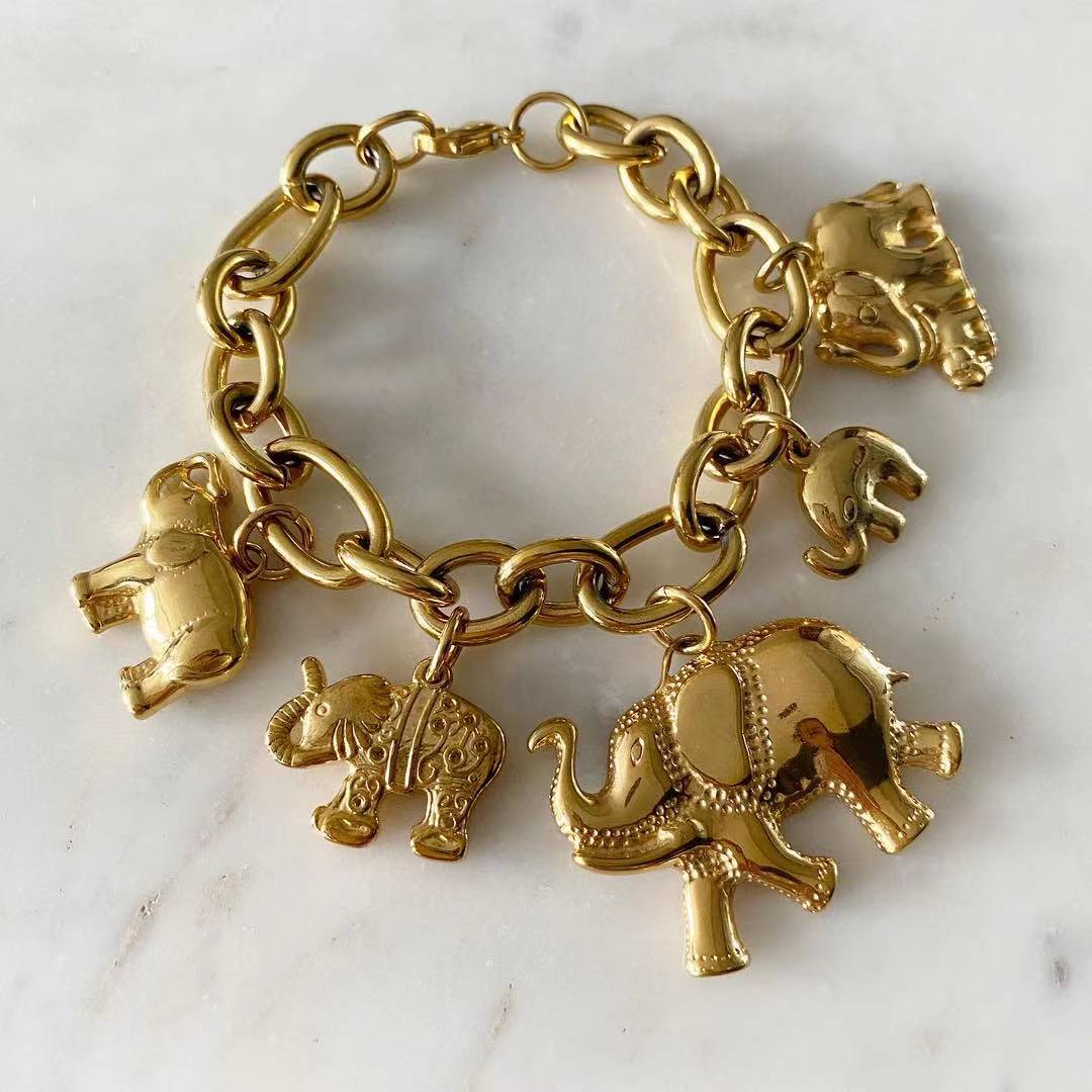 Lucky Elephant Charm Bracelet