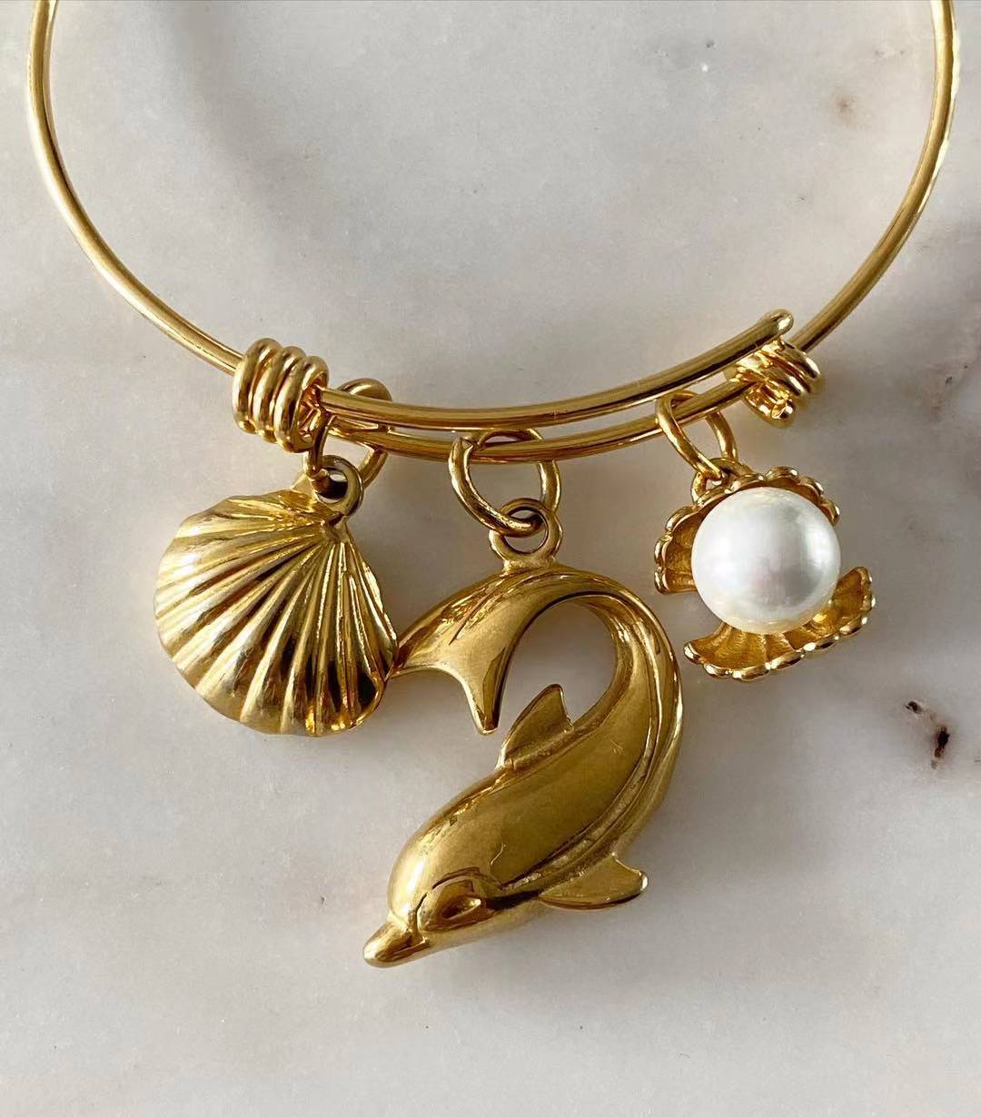 Seashell • Dolphin • Clam Bangle