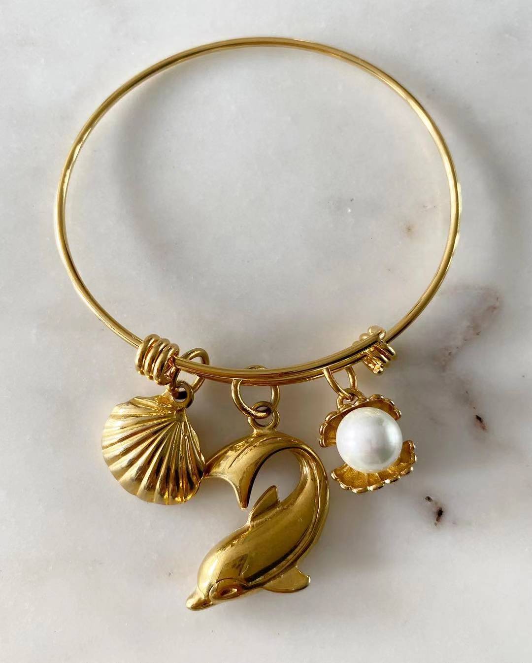 Seashell • Dolphin • Clam Bangle