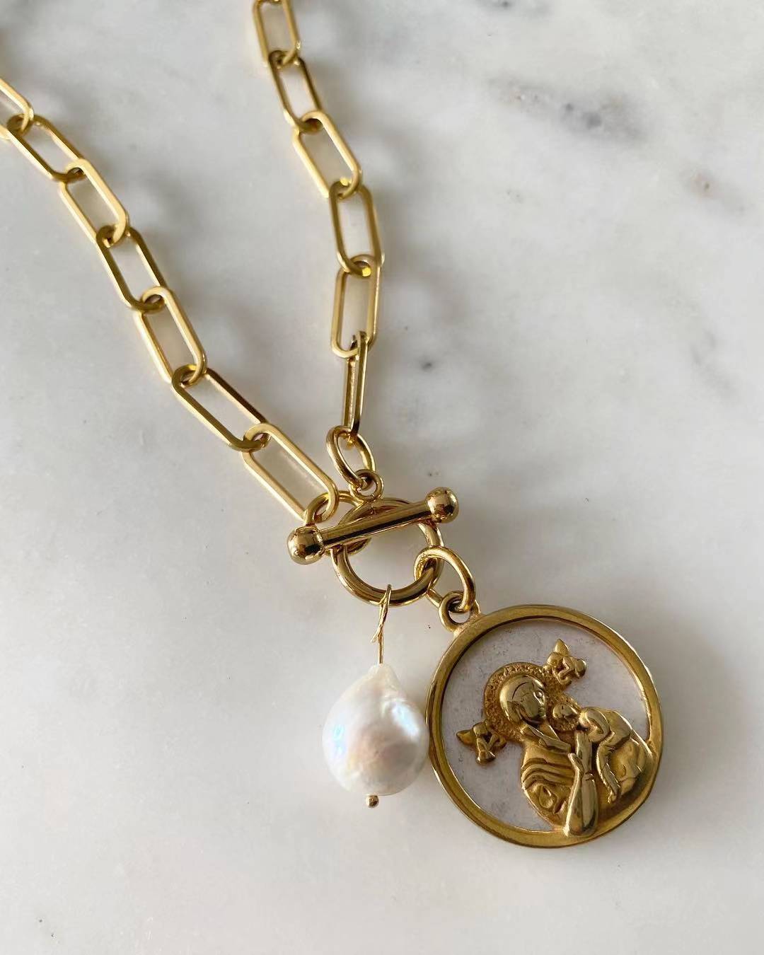 Limited Edition • Mother of Perpetual Help Toggle Lock Chain Necklace