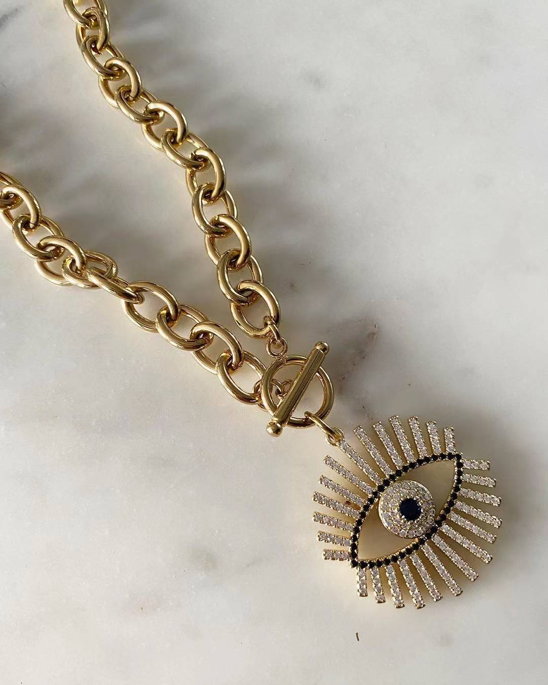 Evil Eye Chunky Chain Necklace