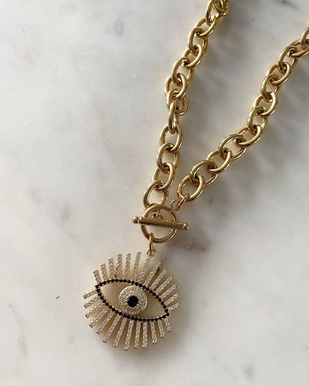 Evil Eye Chunky Chain Necklace