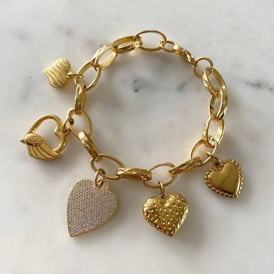 Fiona Heart Charm Bracelet