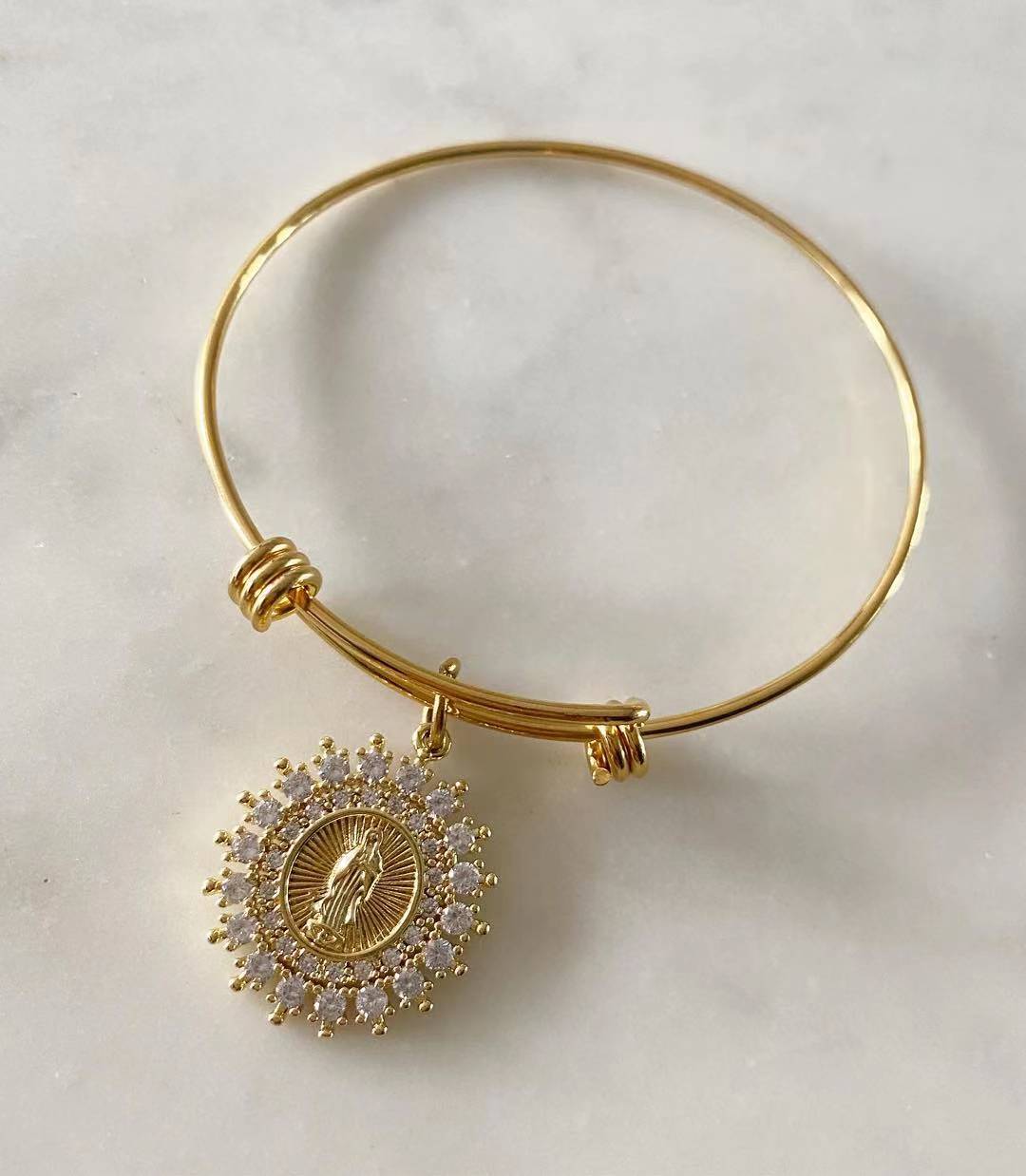 Our Lady of Guadalupe With Diamonds Bangle