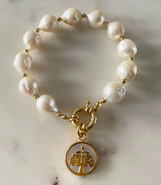 Tree of Life Baroque Pearl Bracelet