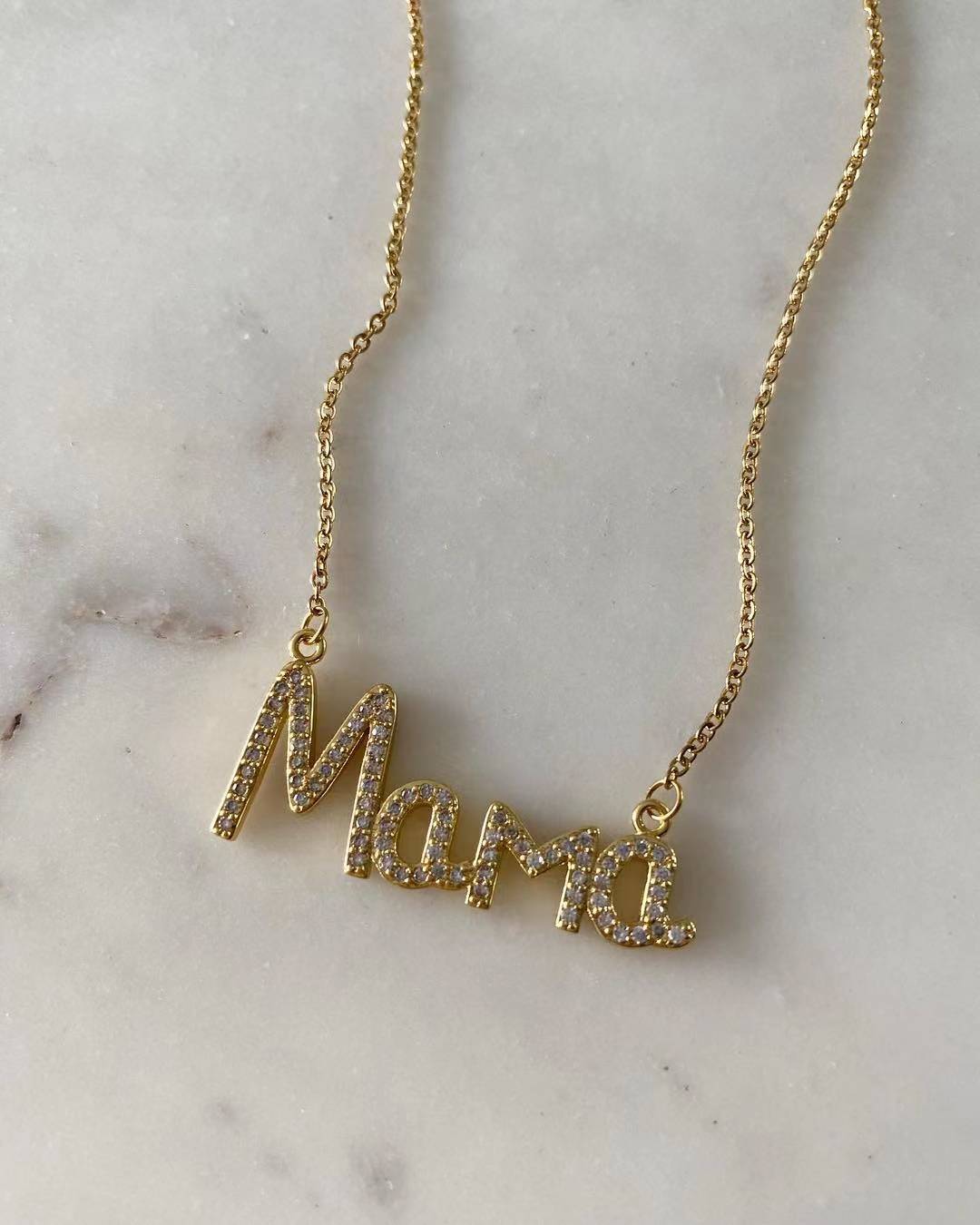 Mama With Diamonds Necklace