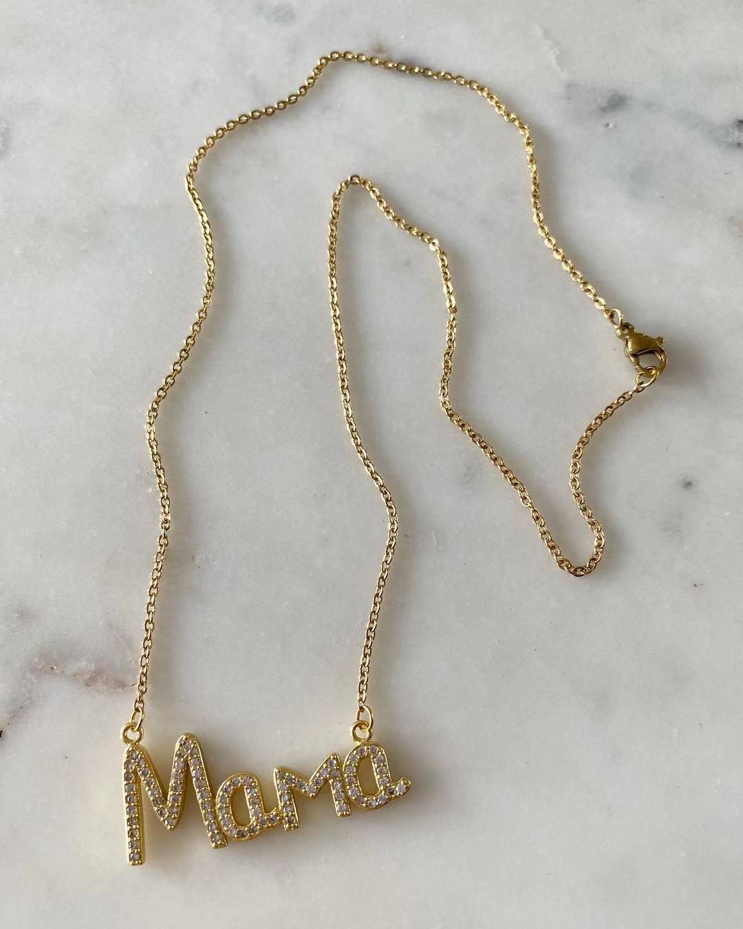 Mama With Diamonds Necklace
