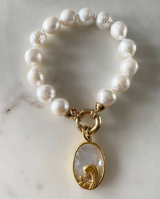 Our Lady of Lourdes Baroque Pearl Bracelet