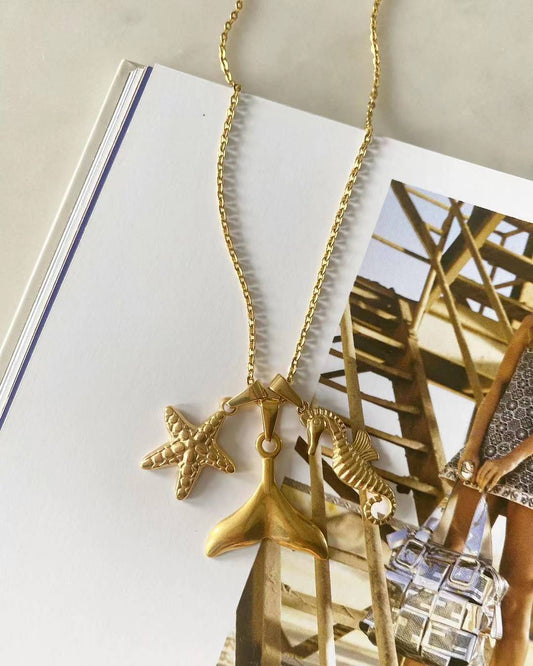 Starfish • Mermaid • Seahorse Seascape Necklace