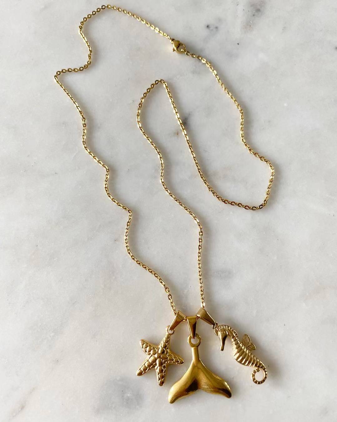 Starfish • Mermaid • Seahorse Seascape Necklace