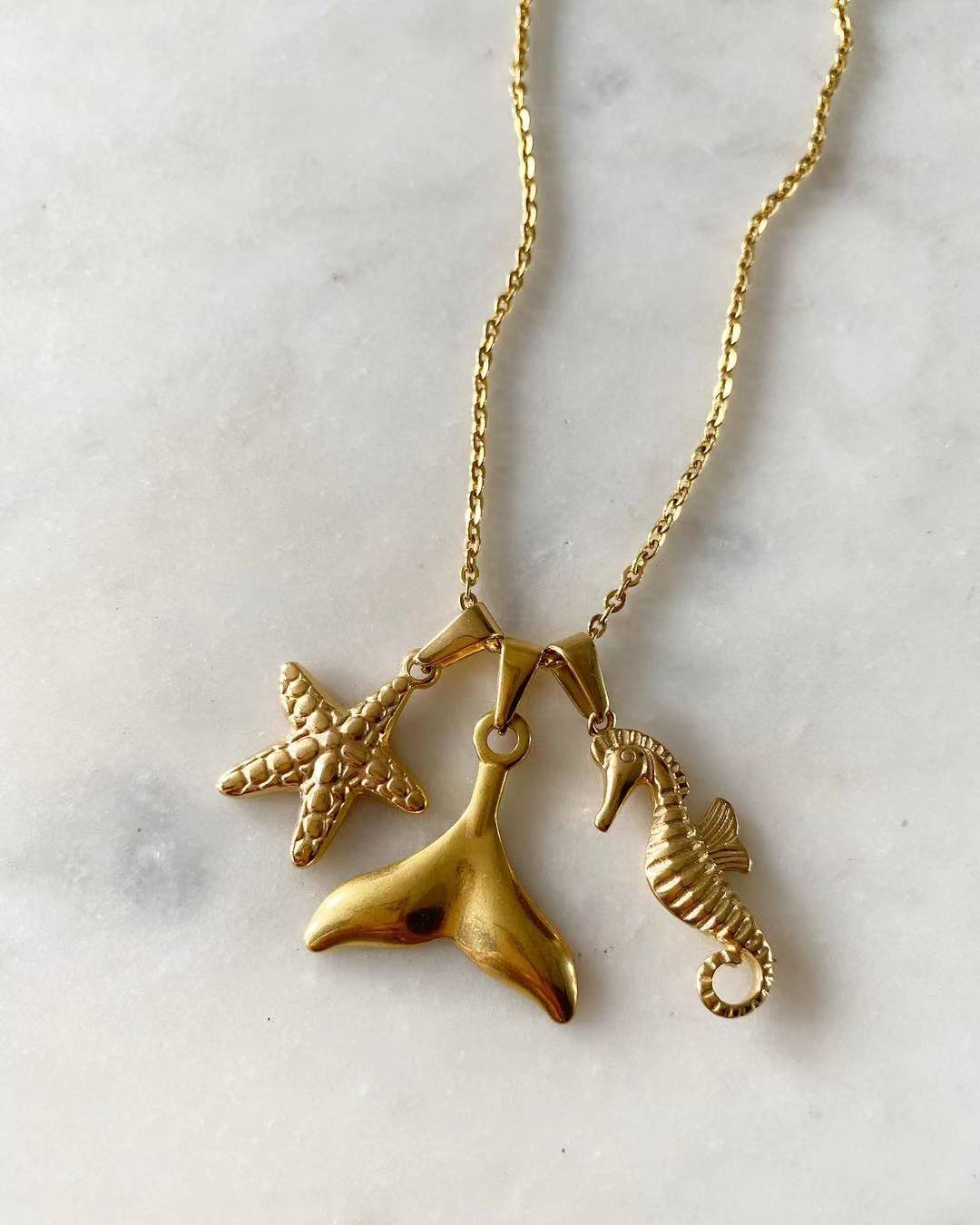 Starfish • Mermaid • Seahorse Seascape Necklace