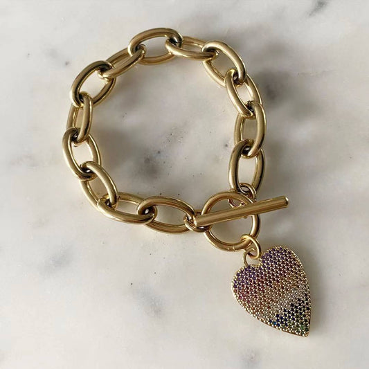 Multicolored Amore Vintage Chain Bracelet