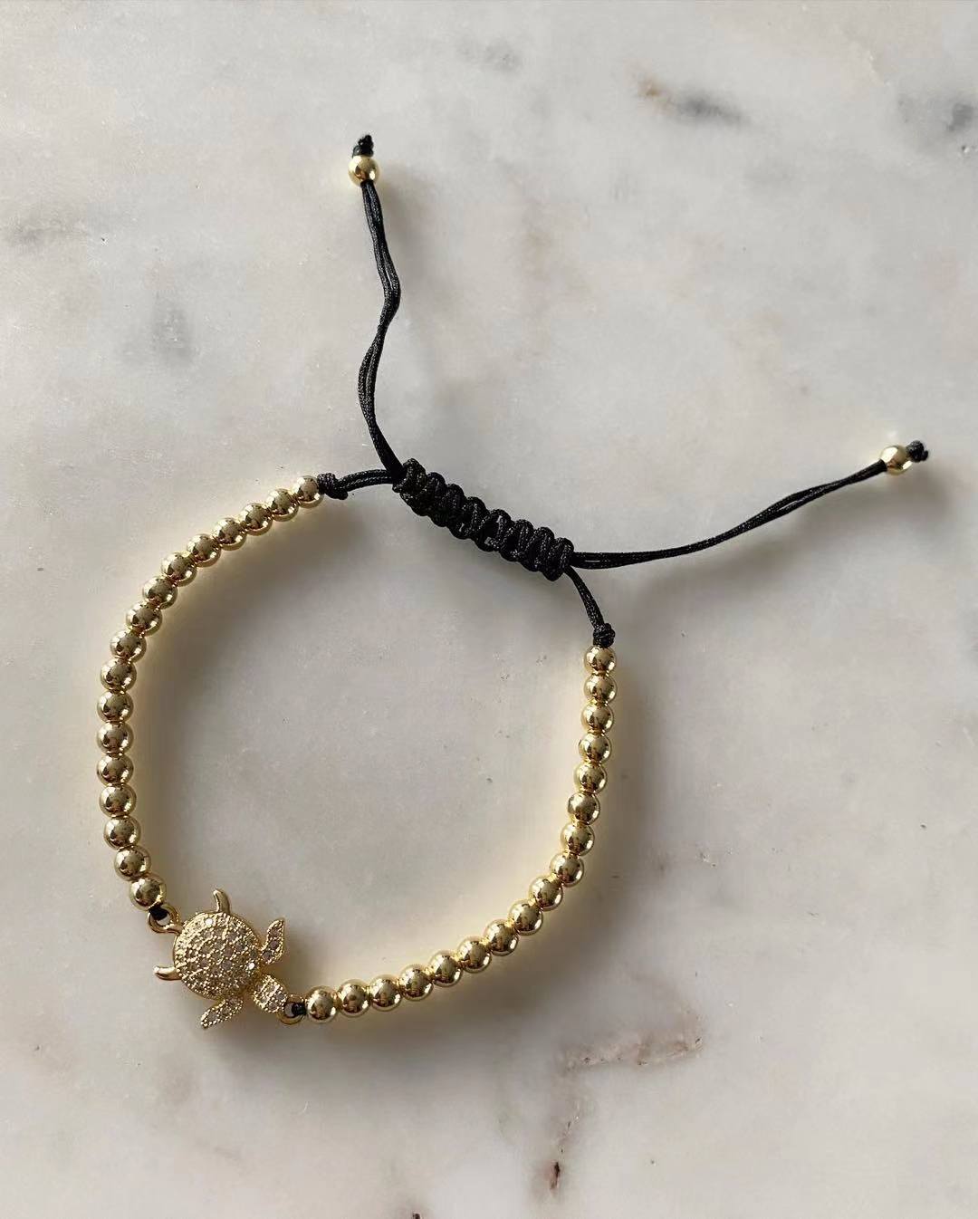 Harper gold bead Turtle Charm