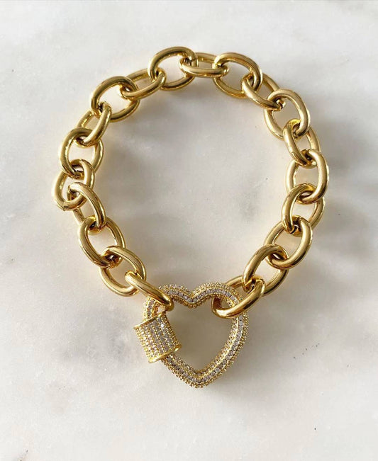 Sydney Heart Lock Chain Bracelet